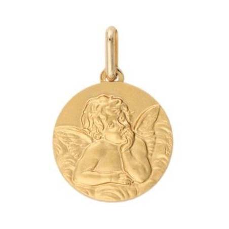 Médaille ange de Raphaël - 12 mm - Or 9 carats  