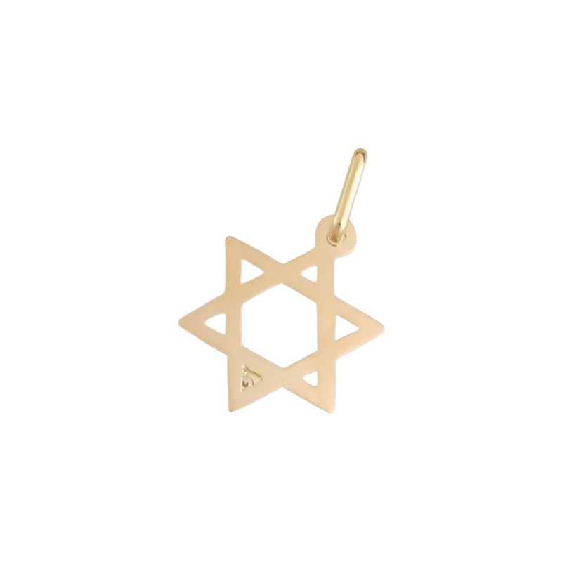 Pendentif Etoile de David diamant Or 9 carats