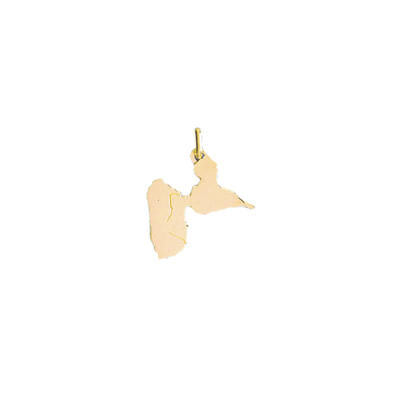 Pendentif carte Guadeloupe Or 9 carats  - 23 MM 