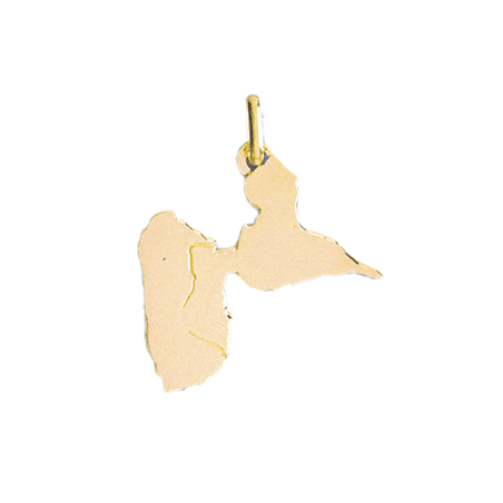 Pendentif carte Guadeloupe Or 9 carats  - 23 MM 