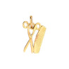 Pendentif ciseaux et peigne de coiffeur  Or 9 carats  jaune - Bijouterie La Petite Française