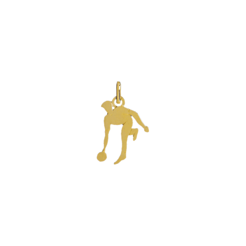 Pendentif joueur de bowling  or 9 carats  - Bijouterie La Petite Française