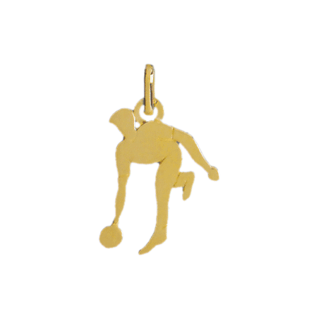 Pendentif joueur de bowling  or 9 carats  - Bijouterie La Petite Française