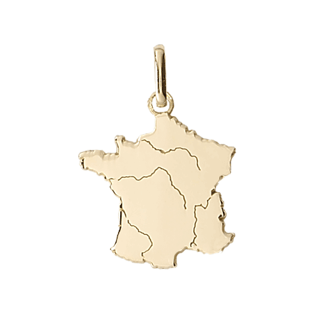Pendentif carte de France Or 9 carats