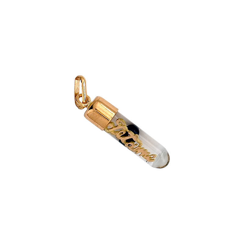 Pendentif je t'aime saphir et Or 9 carats  