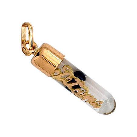 Pendentif je t'aime saphir et Or 9 carats  