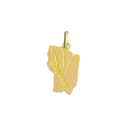 Pendentif carte Guyane Or 9 carats  - 23 MM