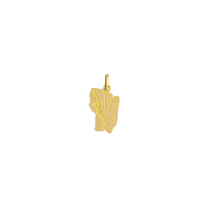 Pendentif carte Guyane Or 9 carats  - 23 MM