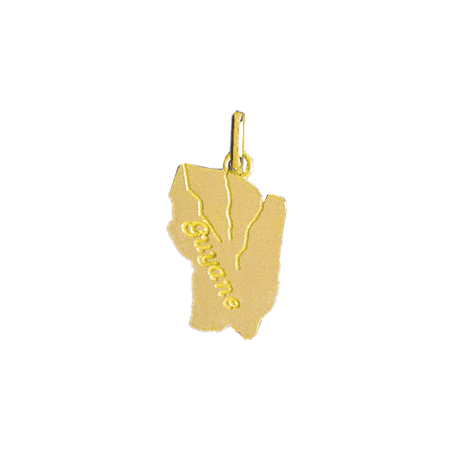 Pendentif carte Guyane Or 9 carats  - 23 MM
