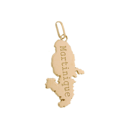 Pendentif carte Martinique Or 9 carats  - 25 MM - Bijouterie La Petite Française
