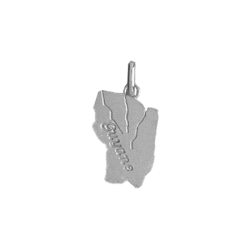 Pendentif carte Guyane Or 9 carats  - 23 MM 
