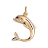 Pendentif dauphin diamants Or 9 carats  - Bijouterie La Petite Française