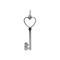 Pendentif clef 2 coeurs Or 9 carats  