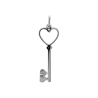 Pendentif clef 2 coeurs Or 9 carats  