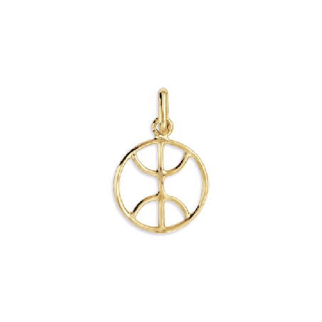 Pendentif Berbère cercle Or 9 carats  - 20 MM 