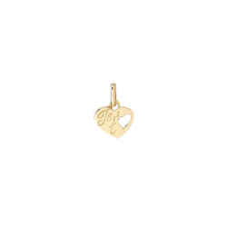 Pendentif coeur je t'aime Or 9 carats  
