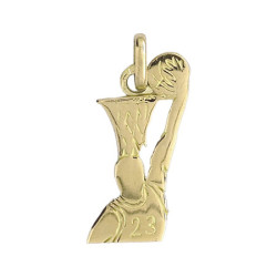 Pendentif basketteur Or 9 carats  -  joueur 23  - jaune - Bijouterie La Petite Française