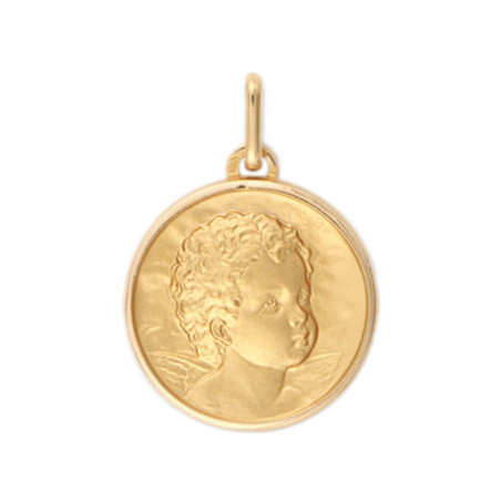 Médaille ange - 17 mm - Or 9 carats  