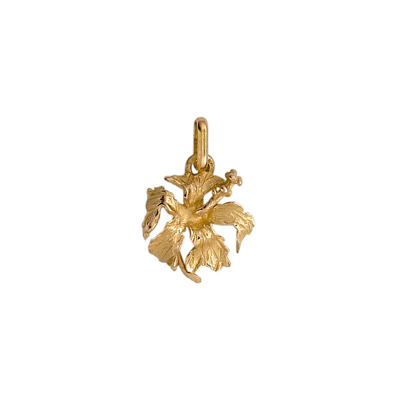 Pendentif hibiscus Or 18 carats  jaune - Bijouterie La Petite Française