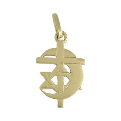 Pendentif 3 religions Or 18 carats  