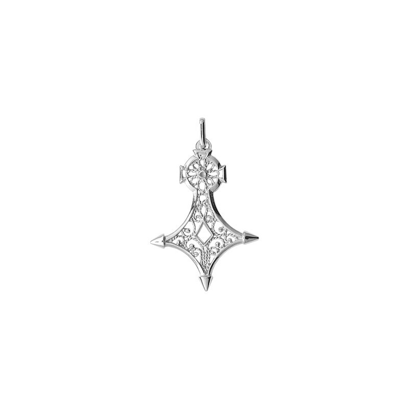 Croix du sud filigrane Or 18 carats gris - 30 MM - Bijouterie La Petite Française