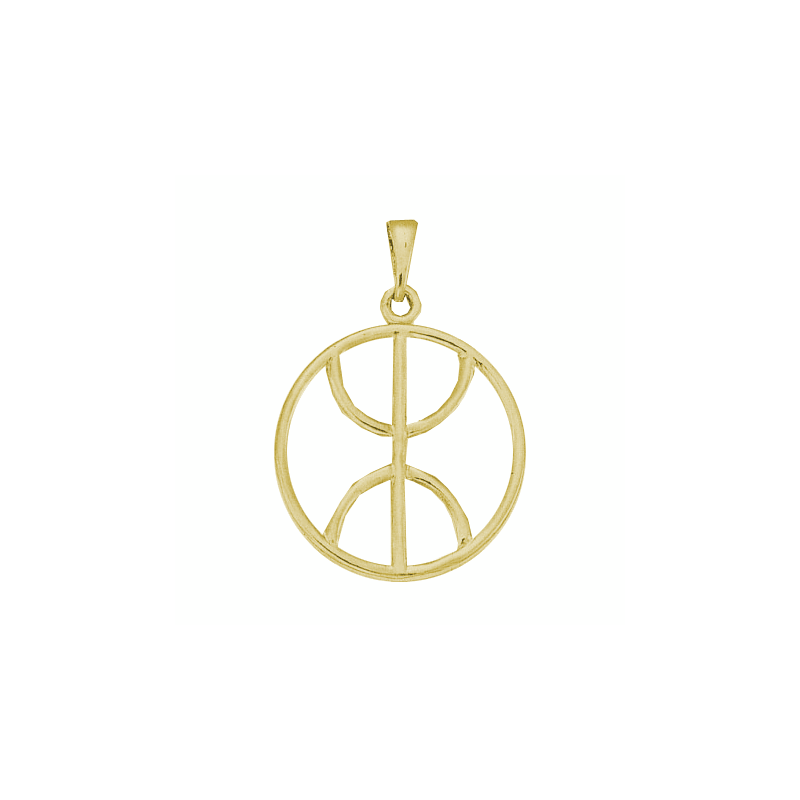 Pendentif Berbère cercle Or 9 carats  - 43 MM 