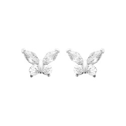 Boucles d'oreilles papillon zirconium argent - Bijouterie La Petite Française