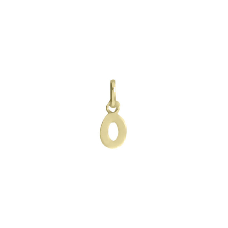 Pendentif chiffre 0 Or 9 carats jaune  - Bijouterie La Petite Française