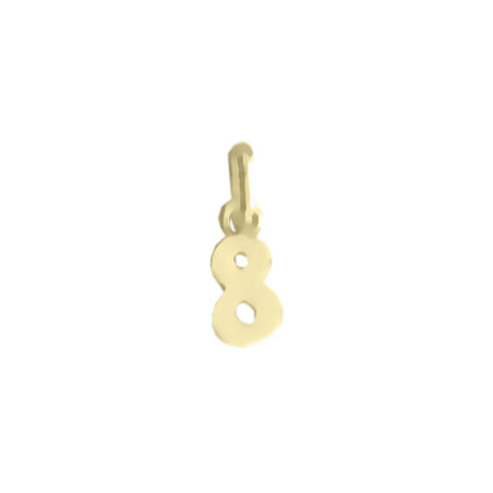 Pendentif chiffre 8 Or 9 carats jaune  - Bijouterie La Petite Française