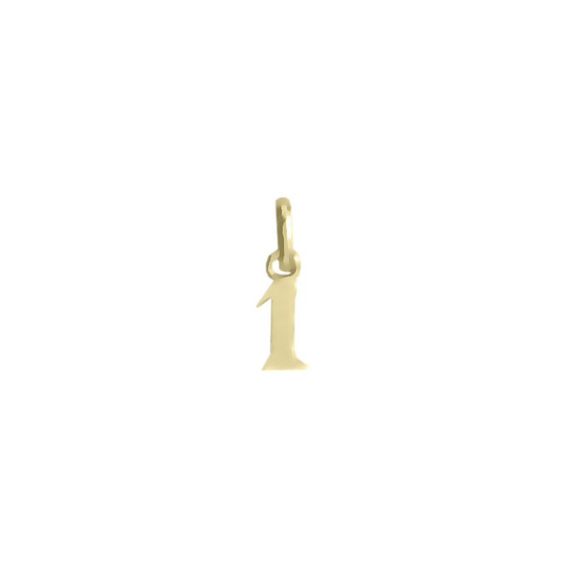 Pendentif chiffre 1 Or 9 carats jaune  - Bijouterie La Petite Française