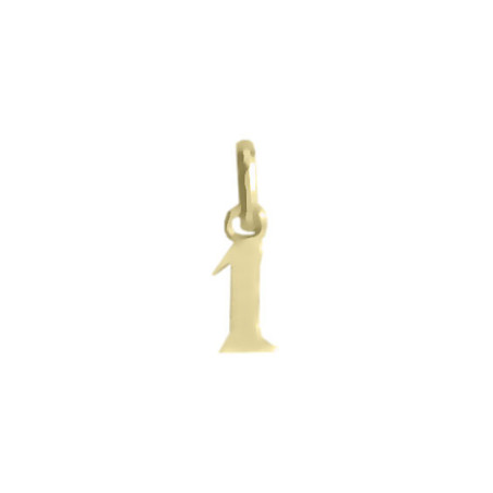 Pendentif chiffre 1 Or 9 carats jaune  - Bijouterie La Petite Française