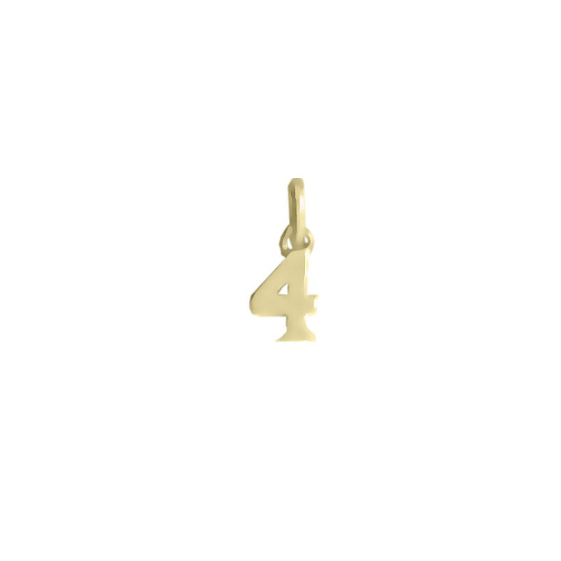 Pendentif chiffre 4 Or 9 carats jaune - Bijouterie La Petite Française