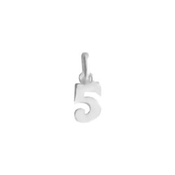 Pendentif chiffre 5 Or 9 carats gris  - Bijouterie La Petite Française