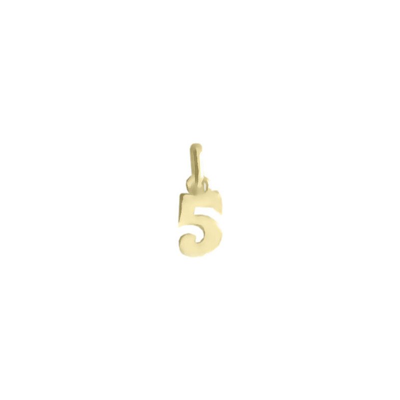 Pendentif chiffre 5 Or 9 carats jaune - Bijouterie La Petite Française