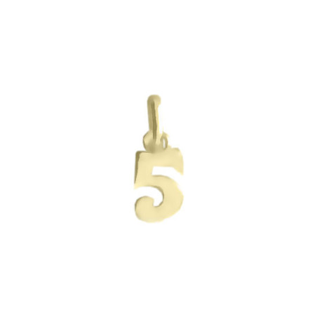 Pendentif chiffre 5 Or 9 carats jaune - Bijouterie La Petite Française