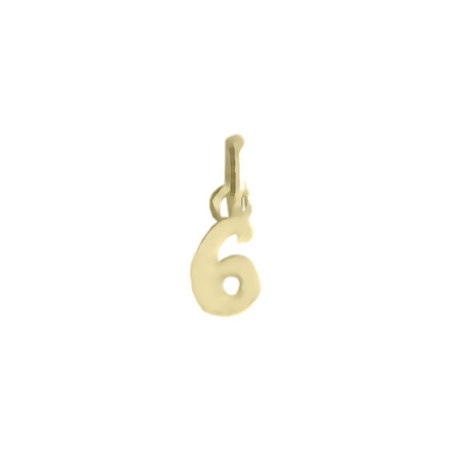 Pendentif chiffre 6 Or 9 carats jaune - Bijouterie La Petite Française