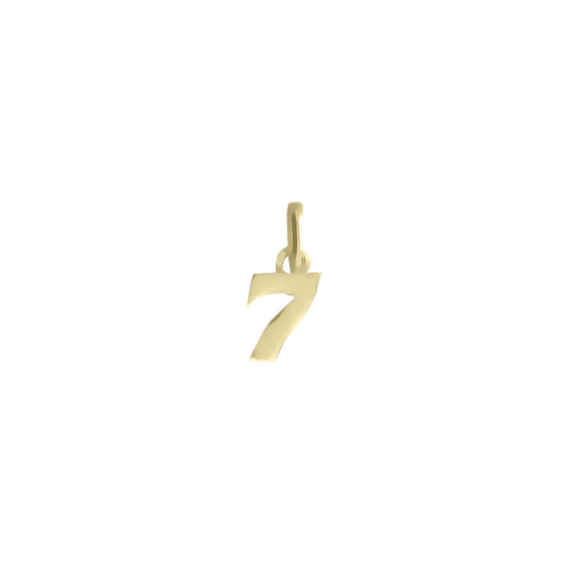 Pendentif chiffre 7 Or 9 carats jaune  - Bijouterie La Petite Française