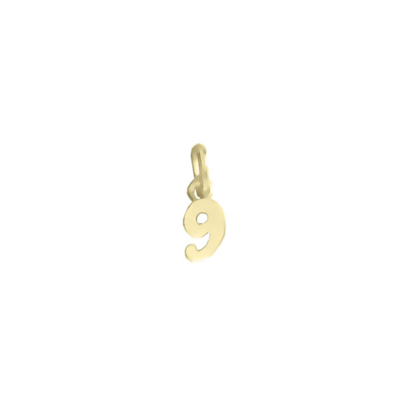 Pendentif chiffre 9 Or 9 carats  jaune - Bijouterie La Petite Française
