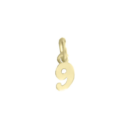 Pendentif chiffre 9 Or 9 carats  jaune - Bijouterie La Petite Française