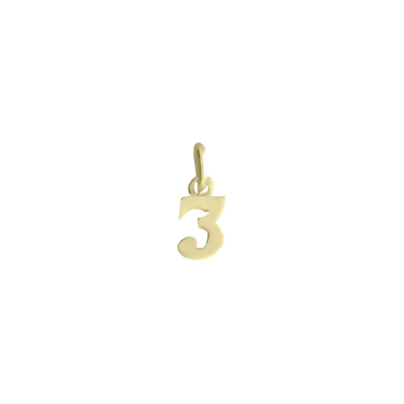 Pendentif chiffre 3 Or 18 carats jaune  - Bijouterie La Petite Française