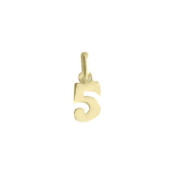 Pendentif chiffre 5 Or 18 carats jaune  - Bijouterie La Petite Française