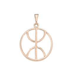 Pendentif Berbère cercle - plaqué Or jaune ou rose - Atelier 1924 - Patrimoine Vivant Français