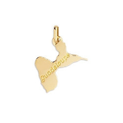 Pendentif carte Guadeloupe Or 9 carats  - 18 MM - jaune - Bijoutertie La Petite Française