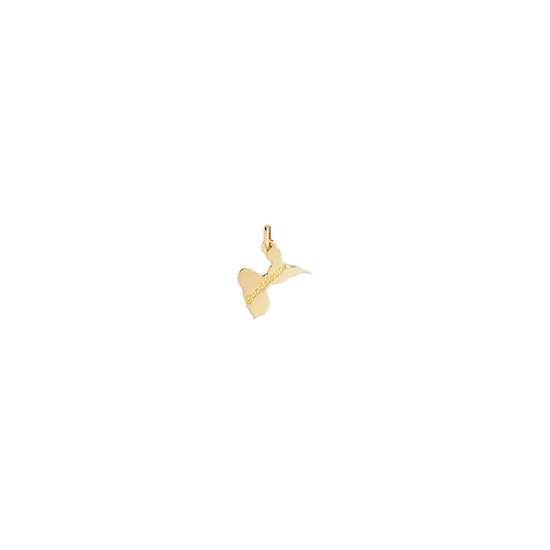 Pendentif carte Guadeloupe Or 9 carats  - 18 MM - jaune - Bijoutertie La Petite Française