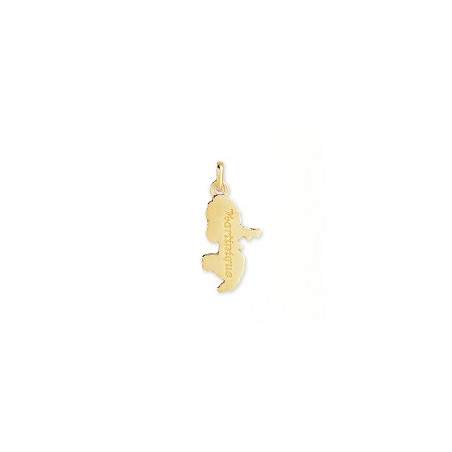 Pendentif carte Martinique Or 9 carats  - 25 MM - jaune -Bijouterie La Petite Française
