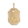 Médaille lapin rectangle – Or 9 carats jaune ou gris – Artisanat français depuis 1954