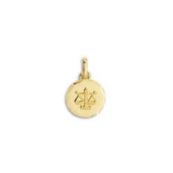 Pendentif balance ronde – Or 9 carats jaune ou gris- Bijouterie La Petite Française