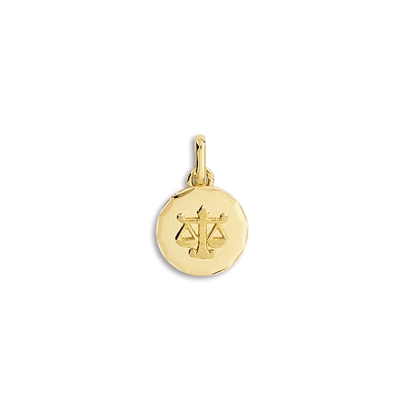 Pendentif balance ronde – Or 9 carats jaune ou gris- Bijouterie La Petite Française