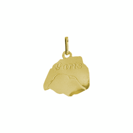 Pendentif carte de Paris – Or 9 carats jaune ou gris- Bijouterie La Petite Française