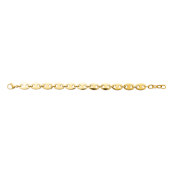 Bracelet maille grains de café acier 9 MM jaune - 21 cm  - Bijouterie La Petite Française